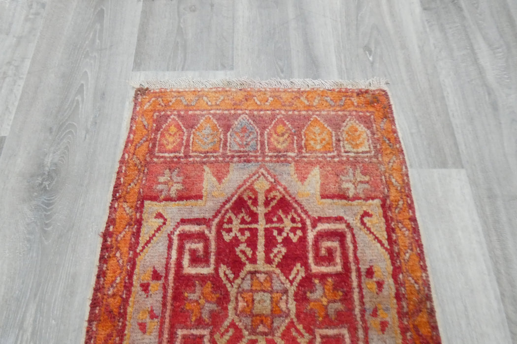 Vintage Hand Knotted Anatolian Turkish Rug Size: 114 x 50cm- Rugs Direct 