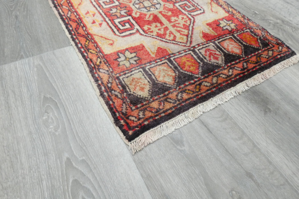 Vintage Hand Knotted Anatolian Turkish Rug Size: 114 x 50cm- Rugs Direct 