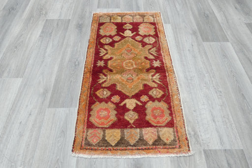 Vintage Hand Knotted Anatolian Turkish Rug Size: 110 x 60cm- Rugs Direct 