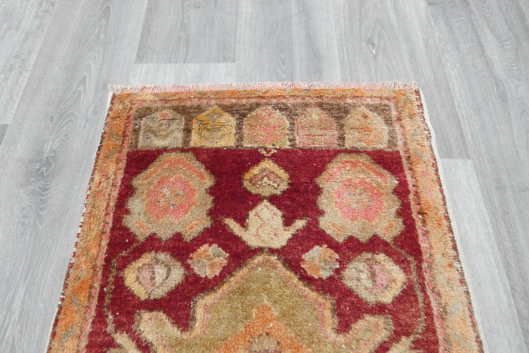 Vintage Hand Knotted Anatolian Turkish Rug Size: 110 x 60cm- Rugs Direct 