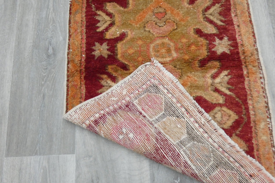 Vintage Hand Knotted Anatolian Turkish Rug Size: 110 x 60cm- Rugs Direct 