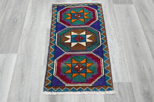 Vintage Hand Knotted Anatolian Turkish Rug Size: 78 x 46cm- Rugs Direct 