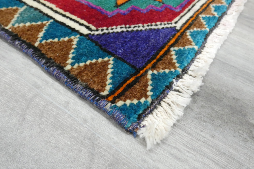 Vintage Hand Knotted Anatolian Turkish Rug Size: 78 x 46cm- Rugs Direct 