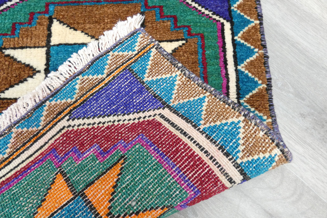 Vintage Hand Knotted Anatolian Turkish Rug Size: 78 x 46cm- Rugs Direct 