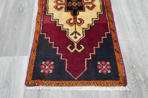 Vintage Hand Knotted Anatolian Turkish Rug Size: 97 x 47cm- Rugs Direct 