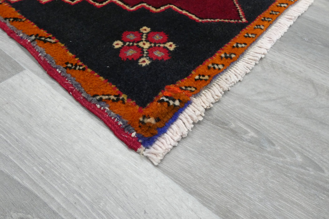 Vintage Hand Knotted Anatolian Turkish Rug Size: 97 x 47cm- Rugs Direct 
