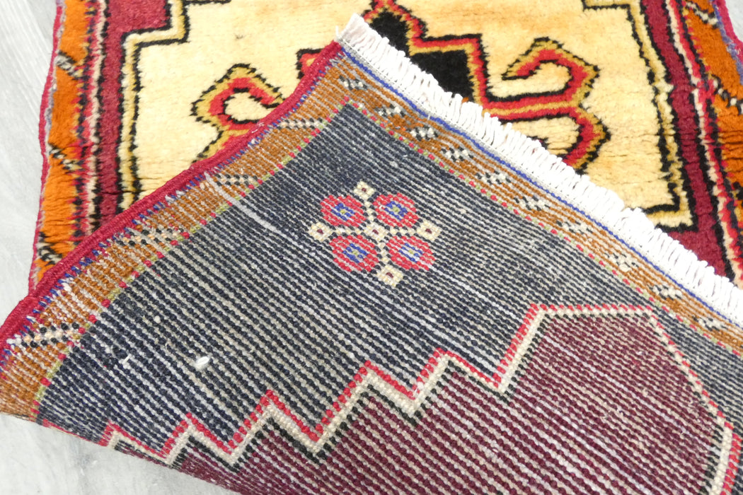 Vintage Hand Knotted Anatolian Turkish Rug Size: 97 x 47cm- Rugs Direct 