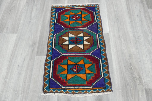 Vintage Hand Knotted Anatolian Turkish Rug Size: 80 x 48cm- Rugs Direct 
