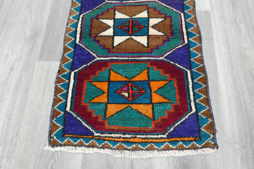 Vintage Hand Knotted Anatolian Turkish Rug Size: 80 x 48cm- Rugs Direct 