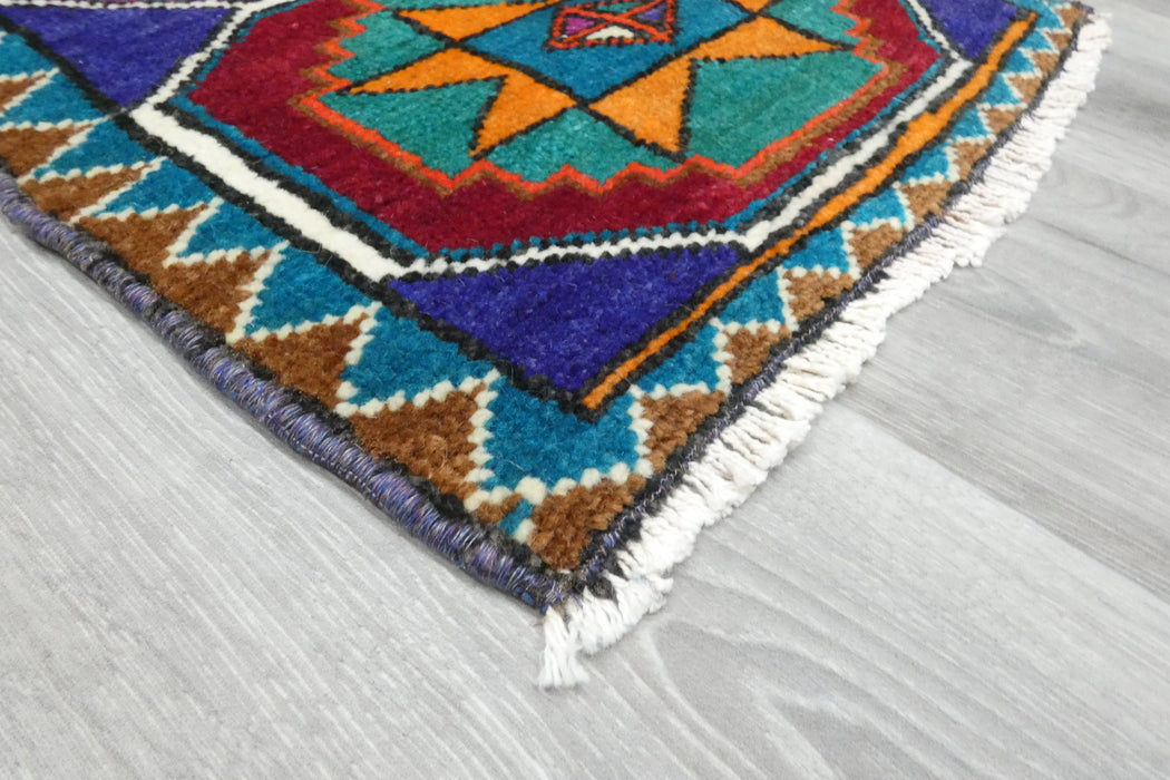Vintage Hand Knotted Anatolian Turkish Rug Size: 80 x 48cm- Rugs Direct 