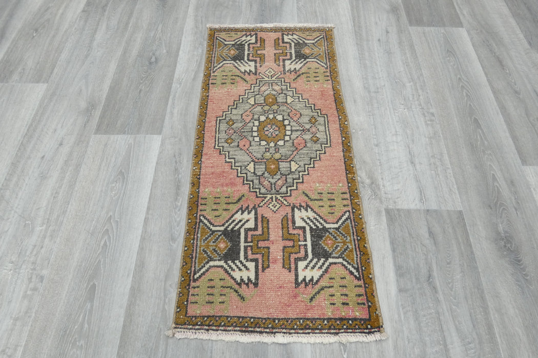 Vintage Hand Knotted Anatolian Turkish Rug Size: 100 x 45cm- Rugs Direct 