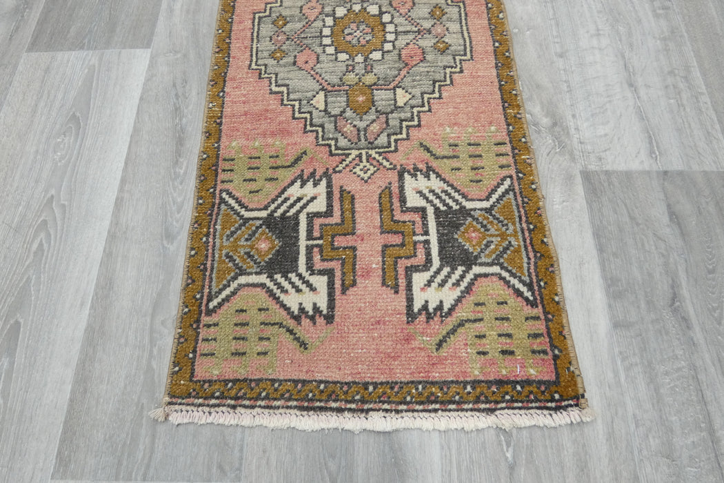 Vintage Hand Knotted Anatolian Turkish Rug Size: 100 x 45cm- Rugs Direct 