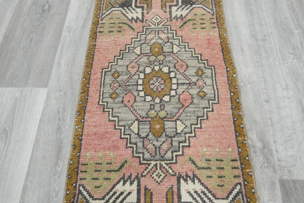 Vintage Hand Knotted Anatolian Turkish Rug Size: 100 x 45cm- Rugs Direct 