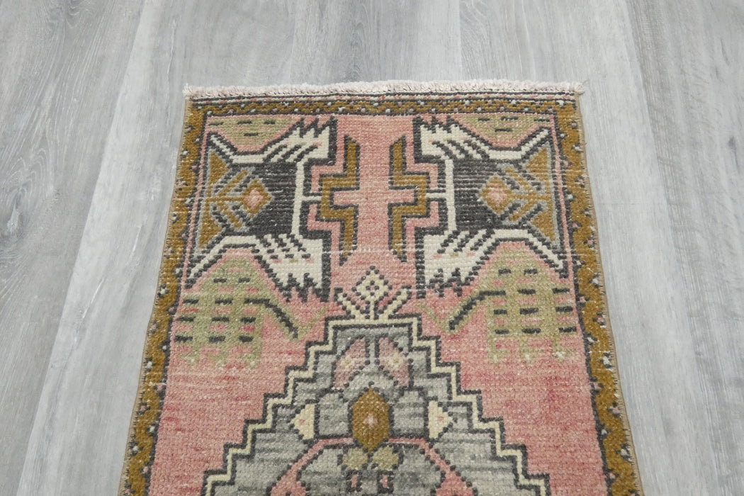 Vintage Hand Knotted Anatolian Turkish Rug Size: 100 x 45cm- Rugs Direct 