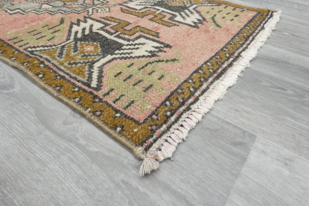 Vintage Hand Knotted Anatolian Turkish Rug Size: 100 x 45cm- Rugs Direct 