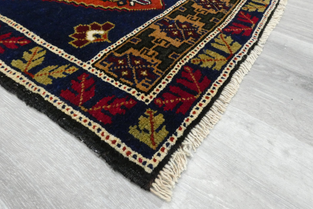 Vintage Hand Knotted Anatolian Turkish Rug Size: 105 x 52cm