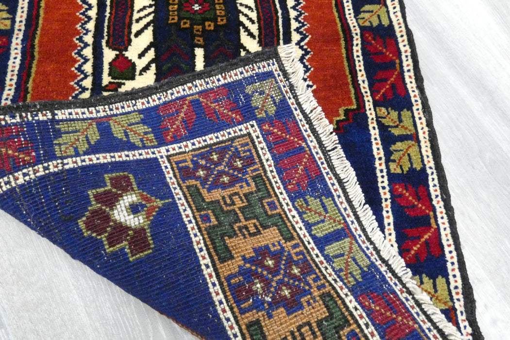 Vintage Hand Knotted Anatolian Turkish Rug Size: 105 x 52cm- Rugs Direct 