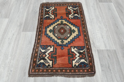 Vintage Hand Knotted Anatolian Turkish Rug Size: 93 x 60cm- Rugs Direct 