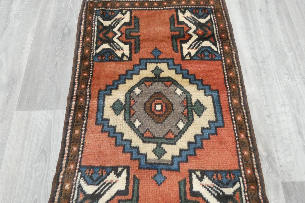 Vintage Hand Knotted Anatolian Turkish Rug Size: 93 x 60cm- Rugs Direct 