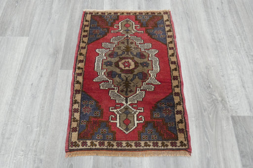 Vintage Hand Knotted Anatolian Turkish Rug Size: 75 x 55cm- Rugs Direct 