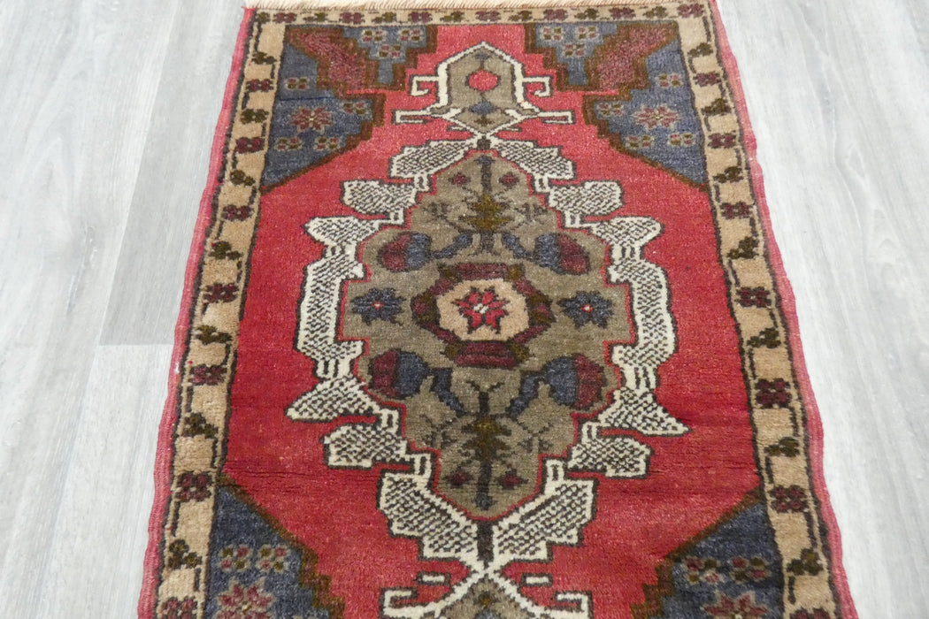 Vintage Hand Knotted Anatolian Turkish Rug Size: 75 x 55cm- Rugs Direct 