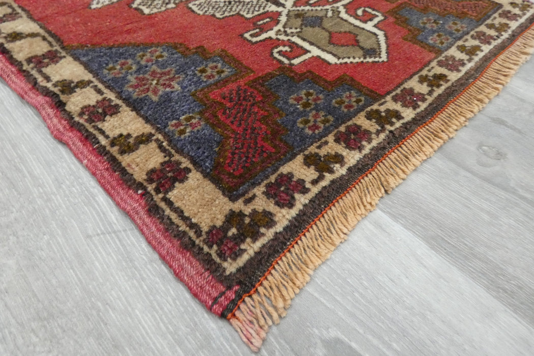 Vintage Hand Knotted Anatolian Turkish Rug Size: 75 x 55cm- Rugs Direct 