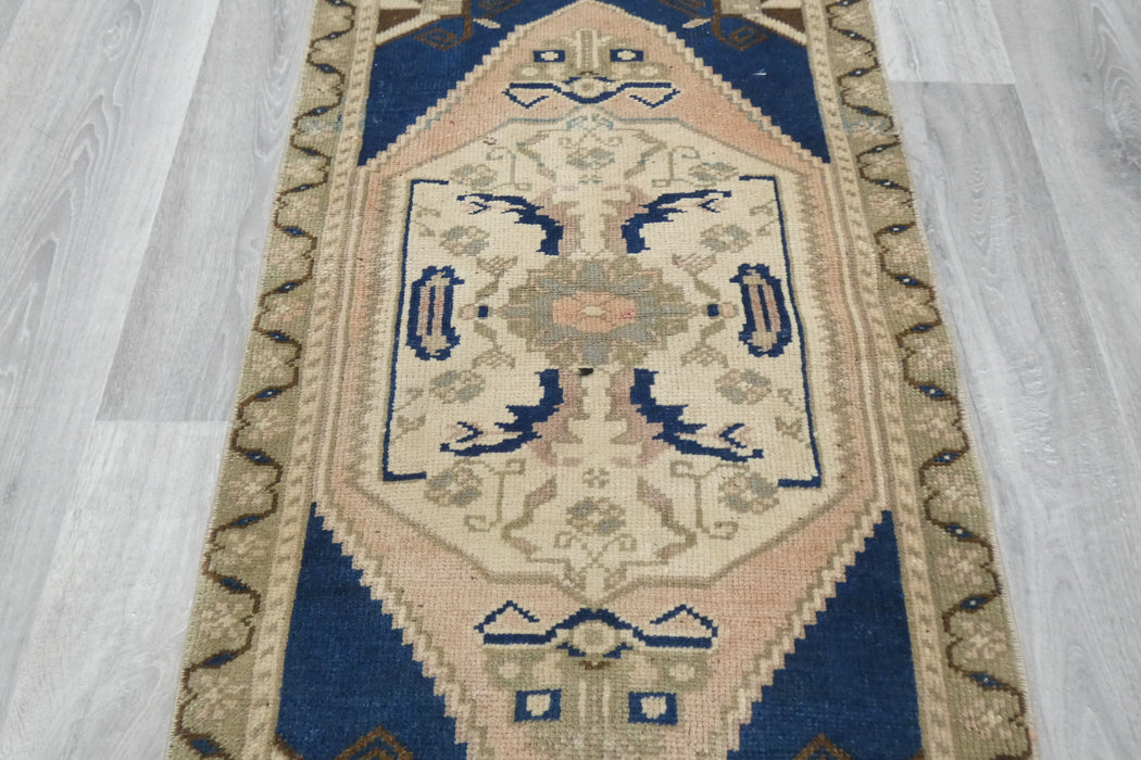 Vintage Hand Knotted Anatolian Turkish Rug Size: 108 x 58cm- Rugs Direct 