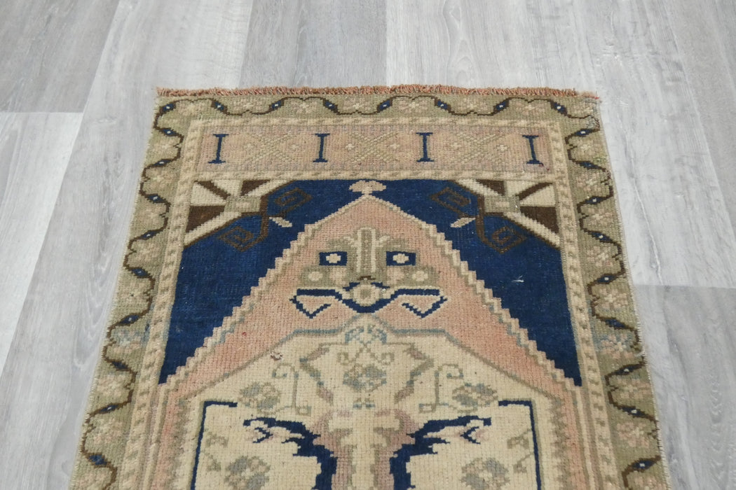 Vintage Hand Knotted Anatolian Turkish Rug Size: 108 x 58cm- Rugs Direct 