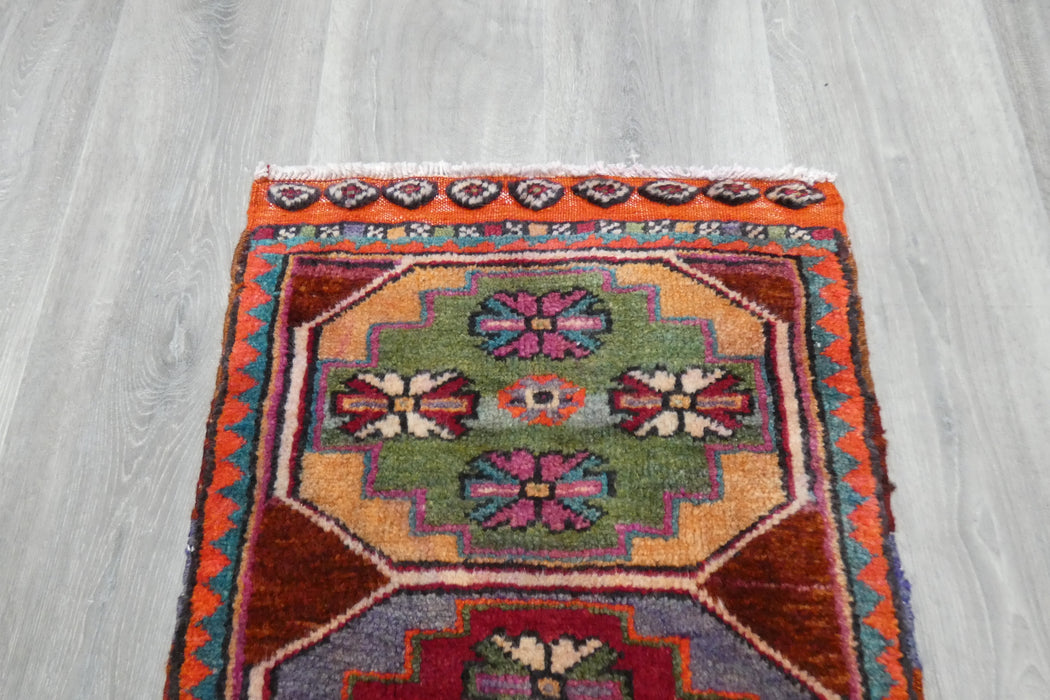 Vintage Hand Knotted Anatolian Turkish Rug Size: 92 x 48cm- Rugs Direct 