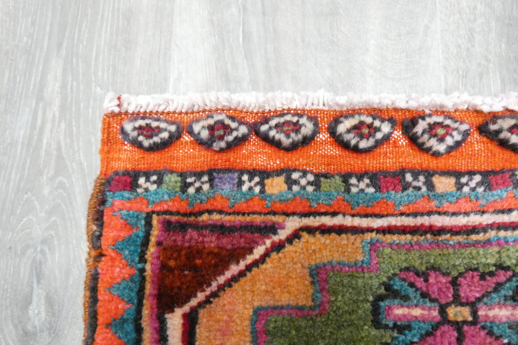Vintage Hand Knotted Anatolian Turkish Rug Size: 92 x 48cm- Rugs Direct 