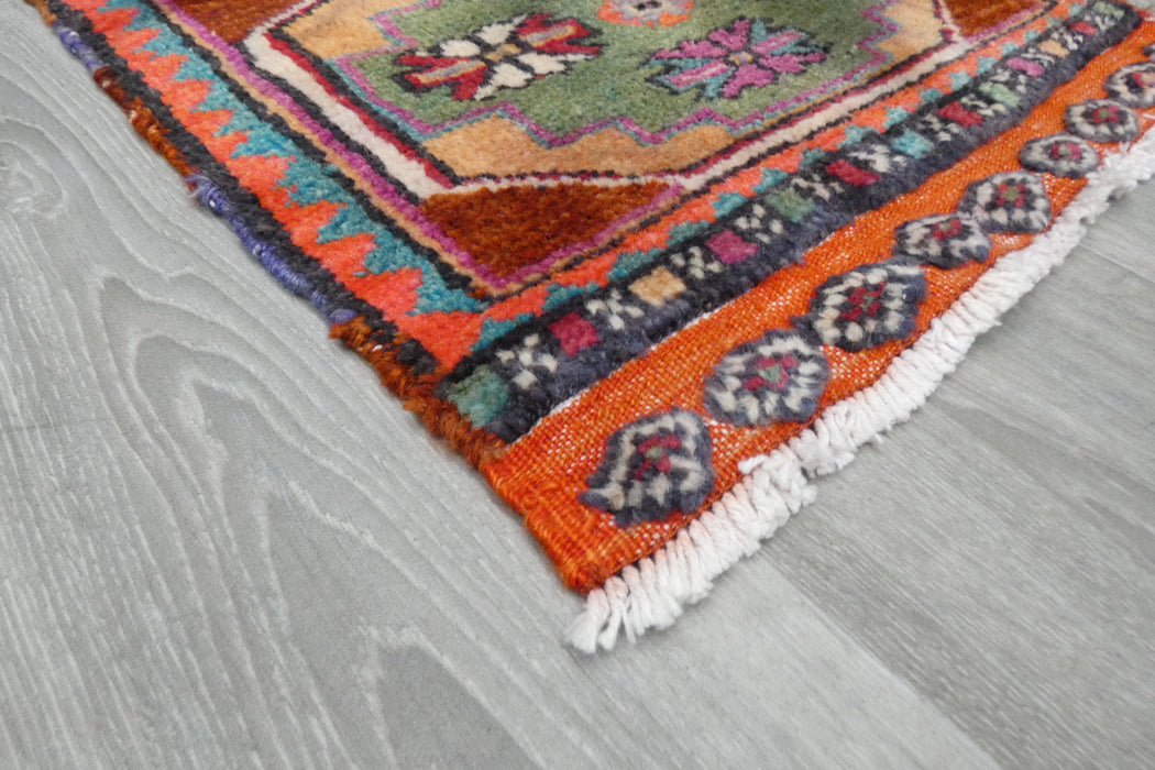 Vintage Hand Knotted Anatolian Turkish Rug Size: 92 x 48cm- Rugs Direct 