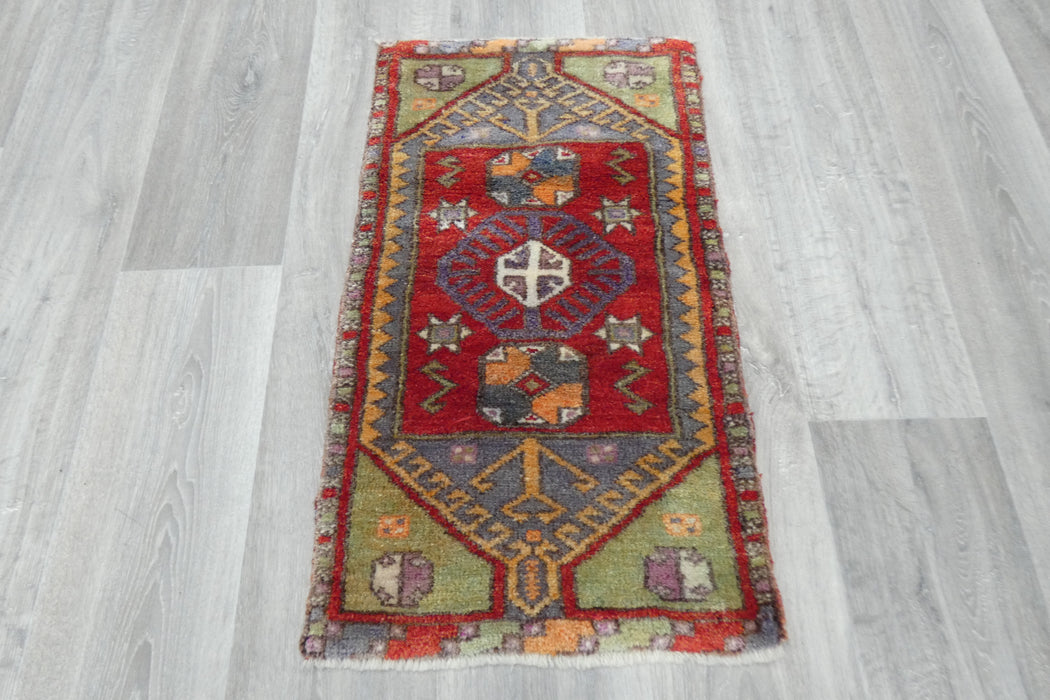 Vintage Hand Knotted Anatolian Turkish Rug Size: 80 x 47cm- Rugs Direct 
