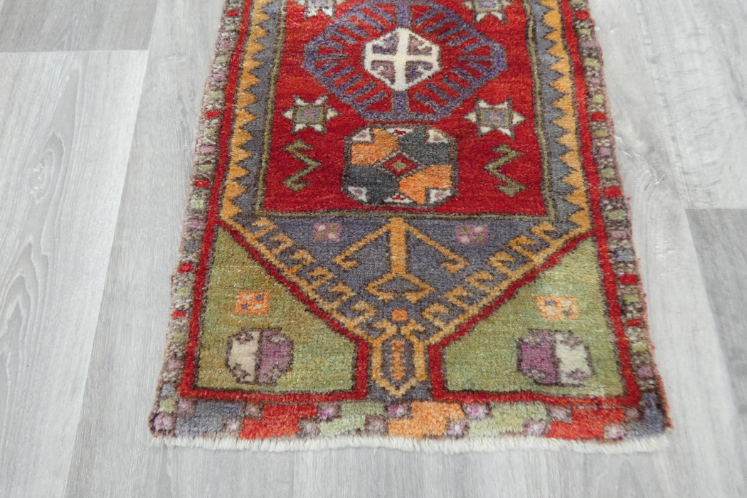 Vintage Hand Knotted Anatolian Turkish Rug Size: 80 x 47cm- Rugs Direct 