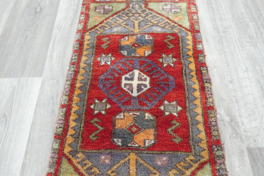 Vintage Hand Knotted Anatolian Turkish Rug Size: 80 x 47cm- Rugs Direct 