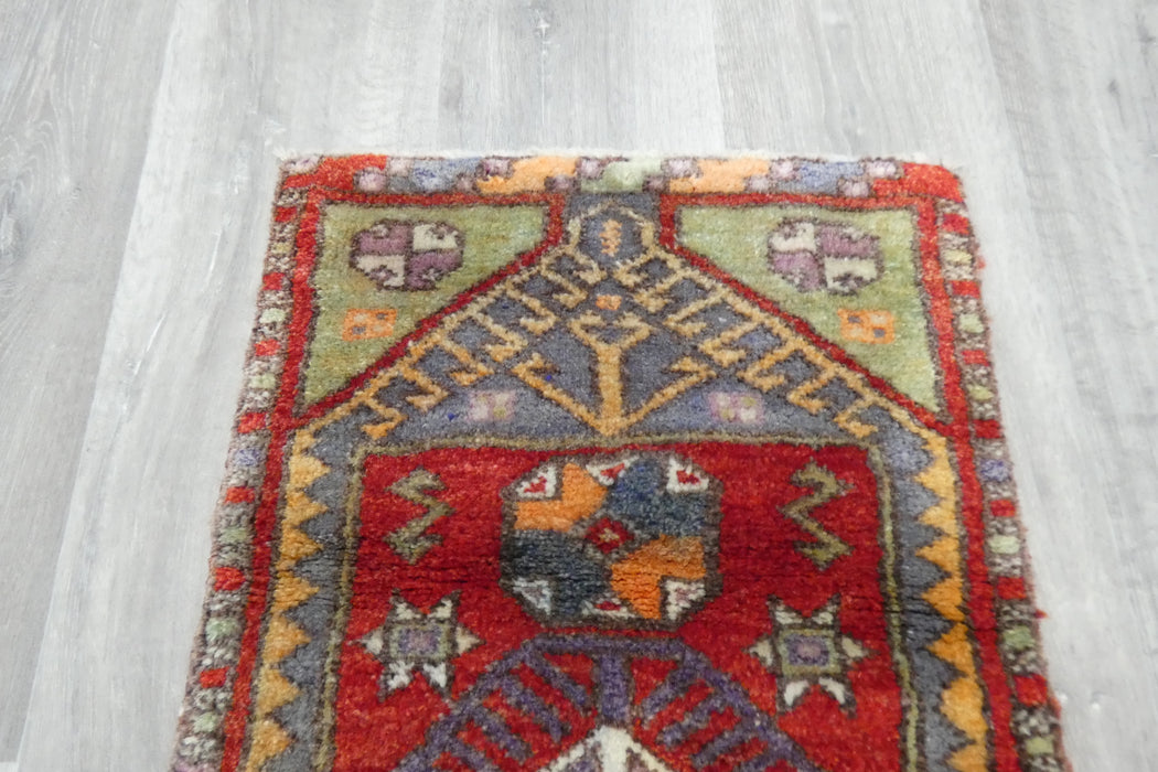 Vintage Hand Knotted Anatolian Turkish Rug Size: 80 x 47cm- Rugs Direct 
