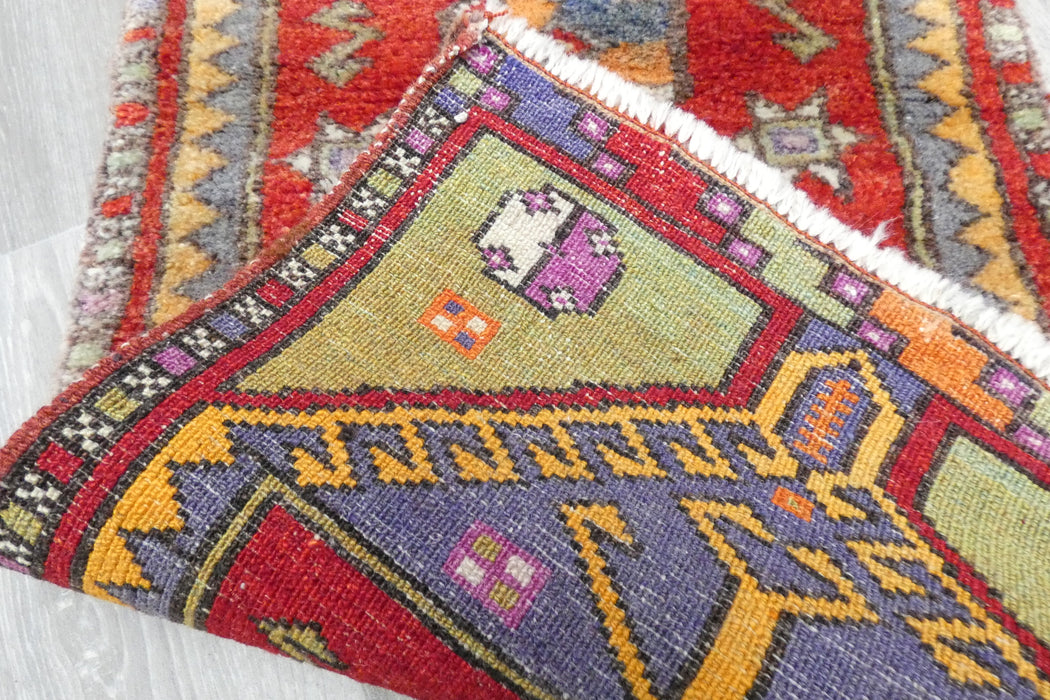 Vintage Hand Knotted Anatolian Turkish Rug Size: 80 x 47cm- Rugs Direct 