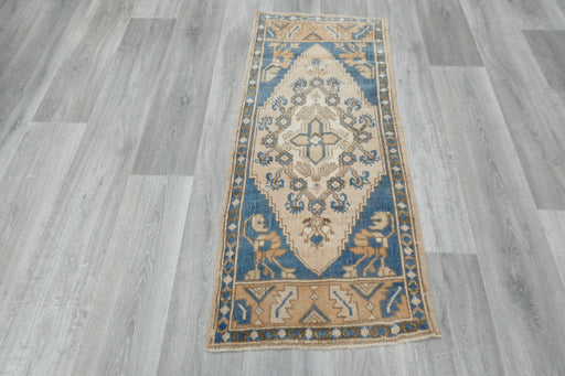Vintage Hand Knotted Anatolian Turkish Rug Size: 125 x 56cm- Rugs Direct 