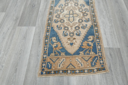 Vintage Hand Knotted Anatolian Turkish Rug Size: 125 x 56cm- Rugs Direct 
