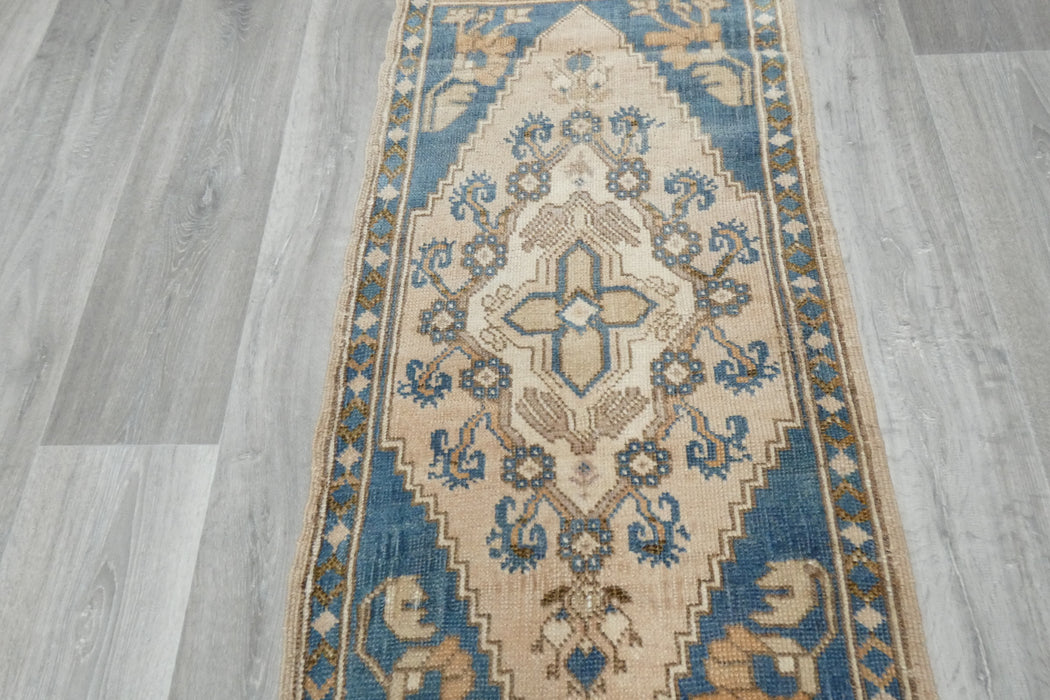 Vintage Hand Knotted Anatolian Turkish Rug Size: 125 x 56cm- Rugs Direct 