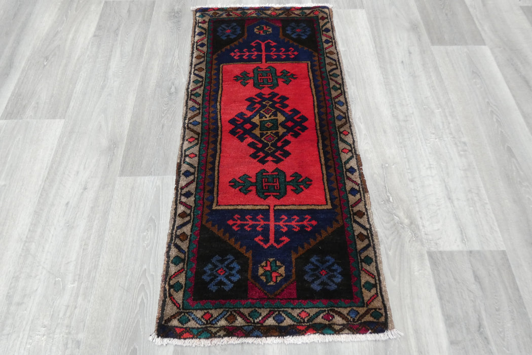 Vintage Hand Knotted Anatolian Turkish Rug Size: 113 x 50cm- Rugs Direct 
