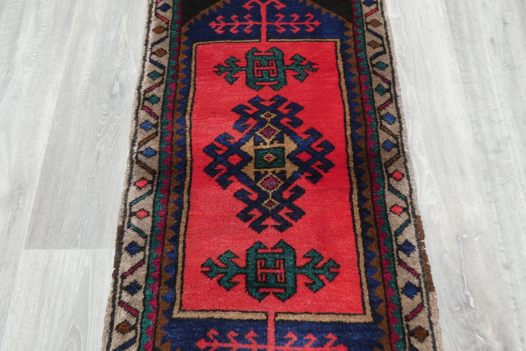 Vintage Hand Knotted Anatolian Turkish Rug Size: 113 x 50cm- Rugs Direct 