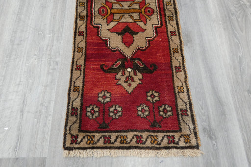 Vintage Hand Knotted Anatolian Turkish Rug Size: 103 x 43cm- Rugs Direct 