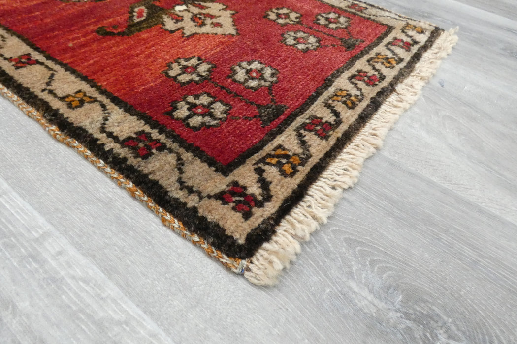 Vintage Hand Knotted Anatolian Turkish Rug Size: 103 x 43cm- Rugs Direct 