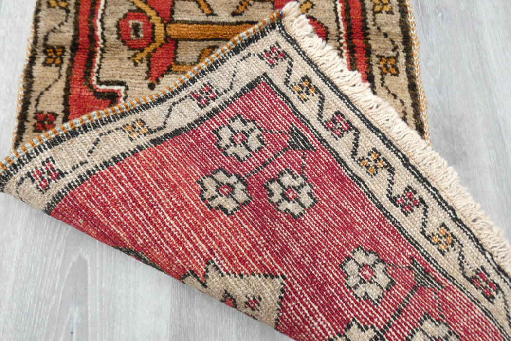 Vintage Hand Knotted Anatolian Turkish Rug Size: 103 x 43cm- Rugs Direct 