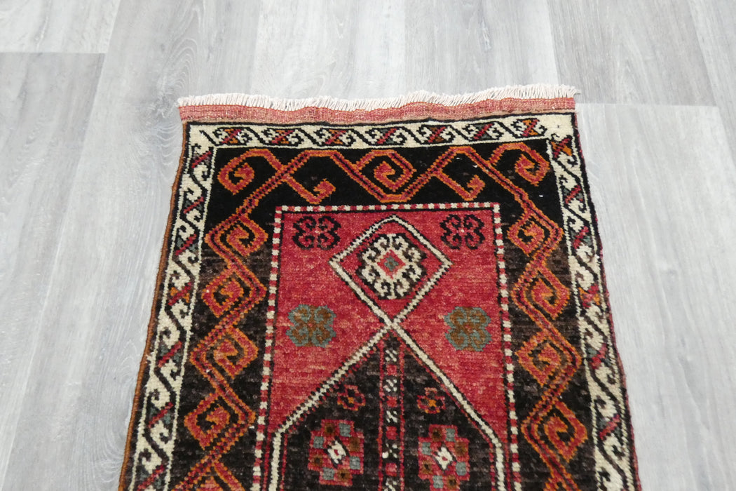 Vintage Hand Knotted Anatolian Turkish Rug Size: 118 x 50cm- Rugs Direct 