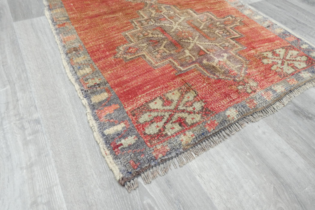 Vintage Hand Knotted Anatolian Turkish Rug Size: 106 x70cm- Rugs Direct 
