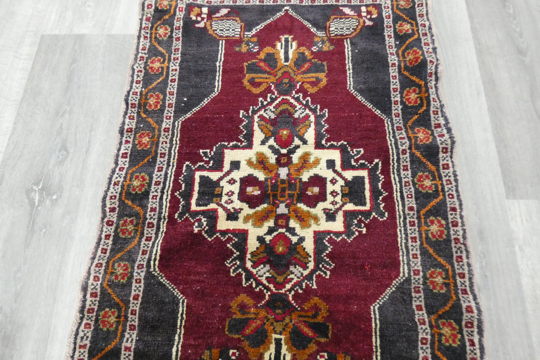 Vintage Turkish Anatolian Tribal Rug  Size: 100 x 55cm- Rugs Direct 