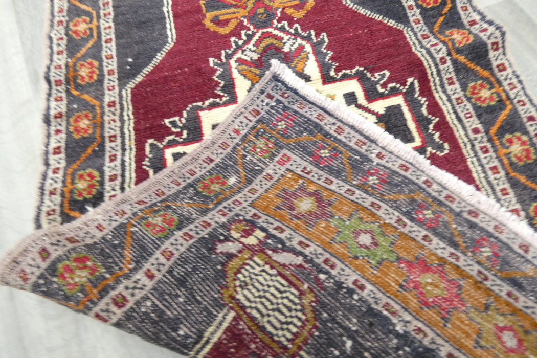 Vintage Turkish Anatolian Tribal Rug  Size: 100 x 55cm- Rugs Direct 