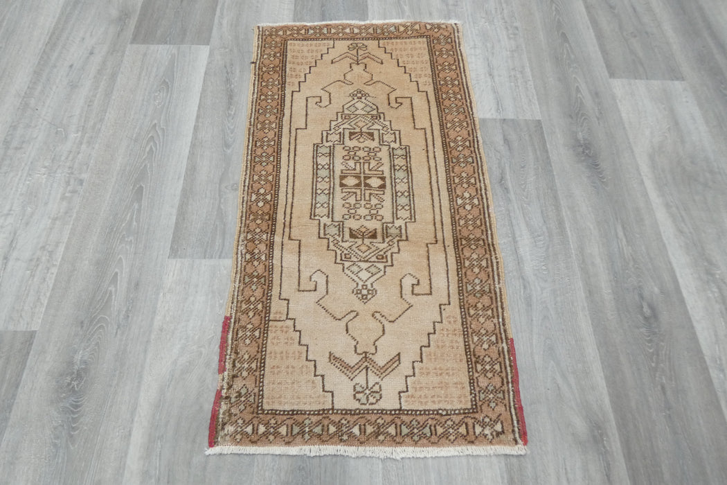 Vintage Hand Knotted Anatolian Turkish Rug Size: 100 x 54cm- Rugs Direct 