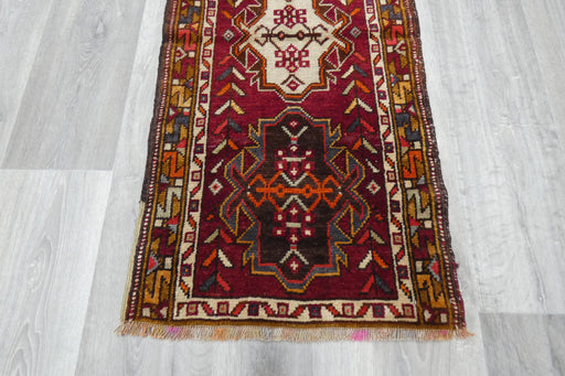 Vintage Hand Knotted Anatolian Turkish Rug Size: 108 x 52cm- Rugs Direct 